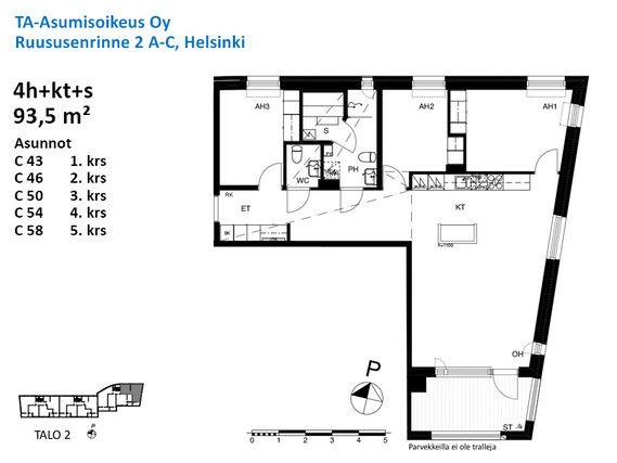 Right of occupancy apartment Helsinki Herttoniemi 4 rooms