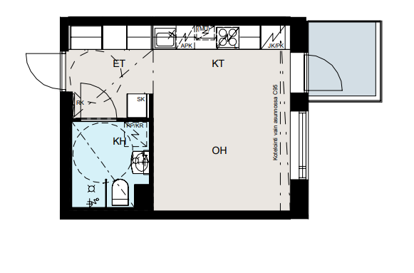 Rental Tampere Santalahti 1 room Julkisivu