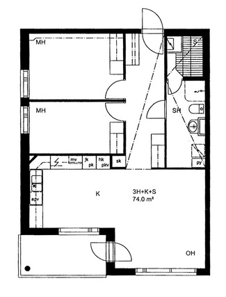 Right of occupancy apartment Kerava Kaleva 3 rooms