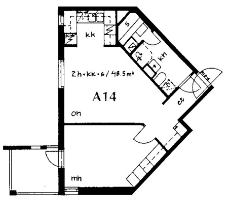 Right of occupancy apartment Espoo Leppävaara 2 rooms