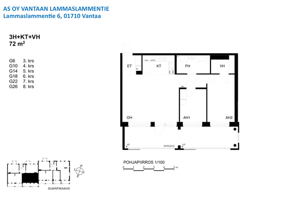 Rental Vantaa Hämeenkylä 3 rooms