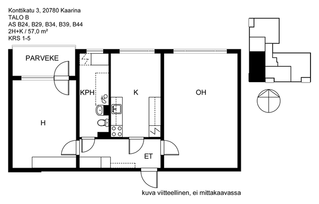 Vuokra-asunto Kaarina Koristo Kaksio Kampanja