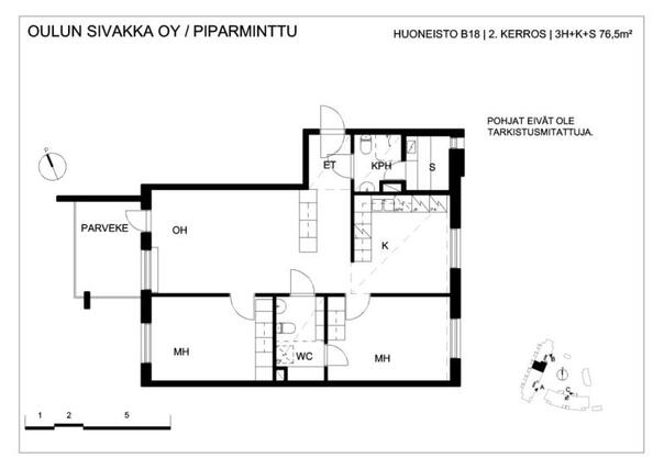 Vuokra-asunto Oulu Peltola 3 huonetta