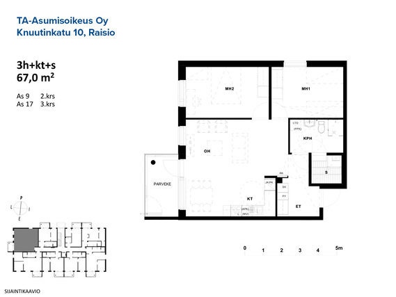 Right of occupancy apartment Raisio Ihala 3 rooms