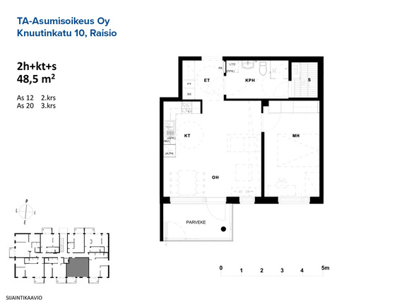 Right of occupancy apartment Raisio Ihala 2 rooms