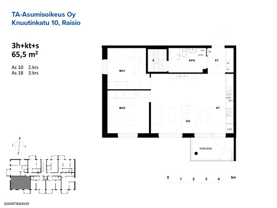 Right of occupancy apartment Raisio Ihala 3 rooms