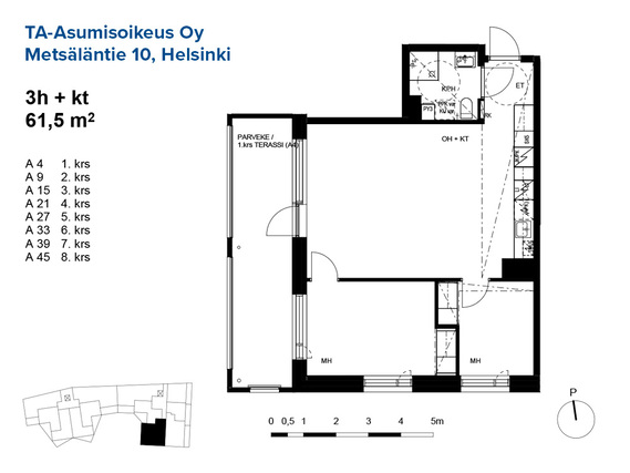 Right of occupancy apartment Helsinki Pasila 3 rooms