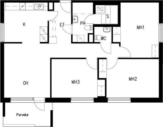 Right of occupancy apartment Espoo Leppävaara 4 rooms