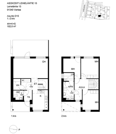 Right of occupancy apartment Vantaa Leinelä 4 rooms