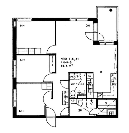 Right of occupancy apartment Kerava  4 rooms