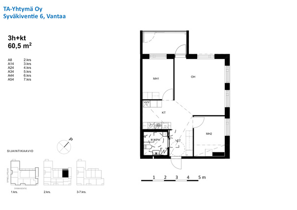 Vuokra-asunto Vantaa Kivistö 3 huonetta