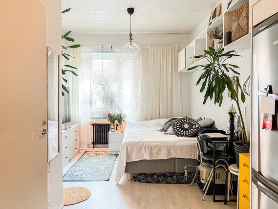 Rental Helsinki Sörnäinen 1 room Ensimmäisen kerroksen yksiö, hyvien kulkuyhteyksien ja palveluiden tuntumassa.