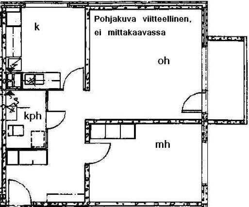 Vuokra-asunto Valkeakoski Naakka Kaksio Yleiskuva