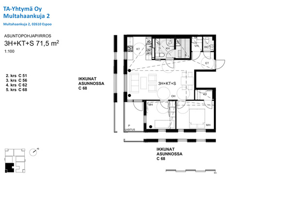 Rental Espoo Kilo 3 rooms