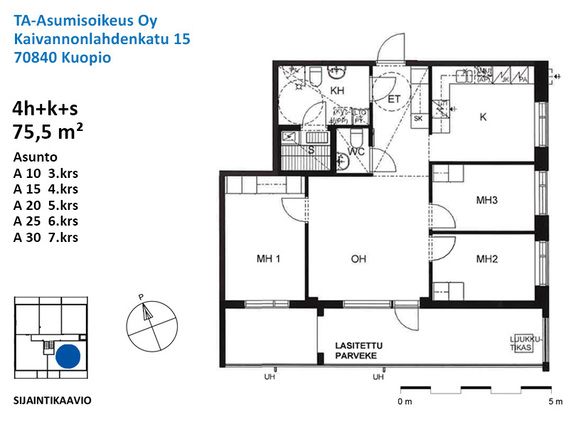 Asumisoikeusasunto Kuopio Lehtoniemi 4 huonetta