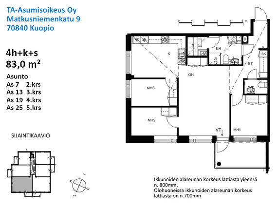 Asumisoikeusasunto Kuopio Lehtoniemi 4 huonetta