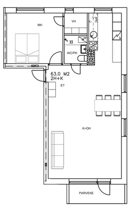 Rental Pori Noormarkku 2 rooms