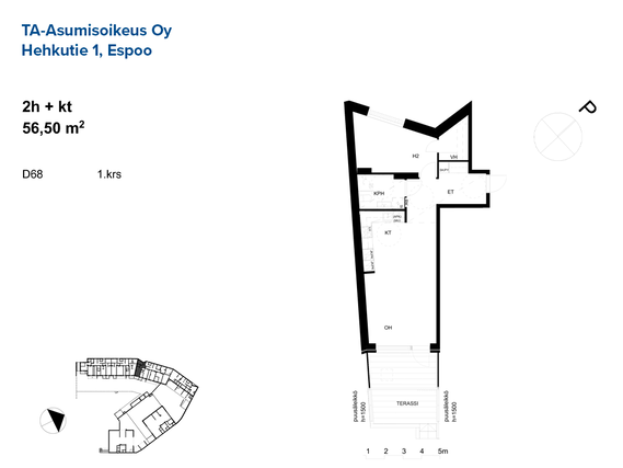 Right of occupancy apartment Espoo Mankkaa 2 rooms