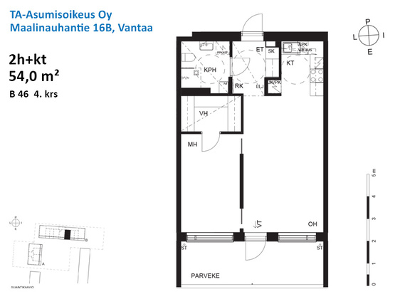 Right of occupancy apartment Vantaa Länsimäki 2 rooms