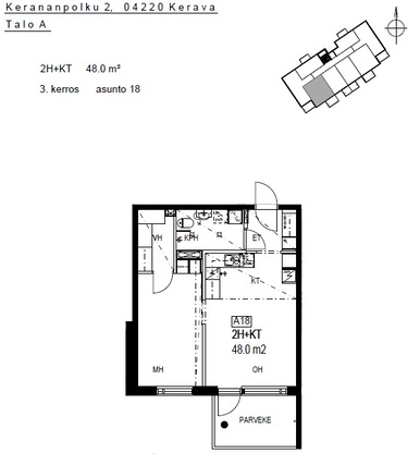 Rental Kerava Ahjo 2 rooms Kampanja