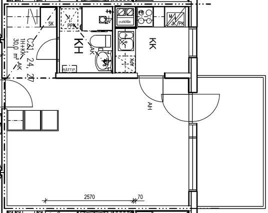 Rental Espoo Olari 1 room Espoo Pohjakuvat