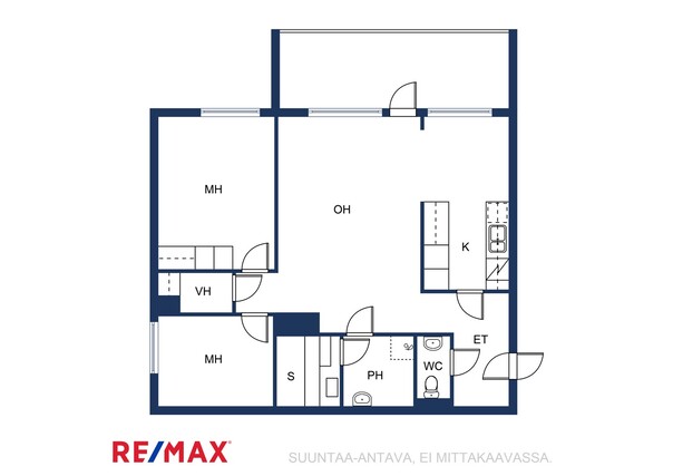 Vuokra-asunto Vantaa Pähkinärinne 3 huonetta Virtuaalistailattu kuva