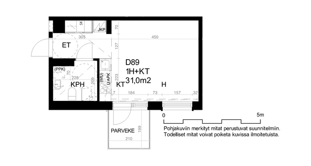 Rental Tuusula Hyrylä 1 room D 89  Rykmentin puistotie 15 D 89