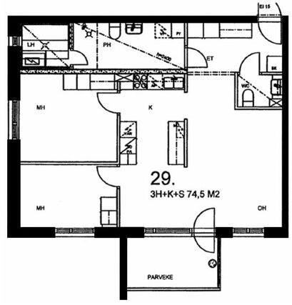 Right of occupancy apartment Hyvinkää Vehkoja 3 rooms