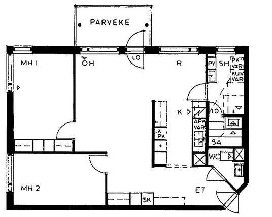 Right of occupancy apartment Vantaa Länsimäki 3 rooms