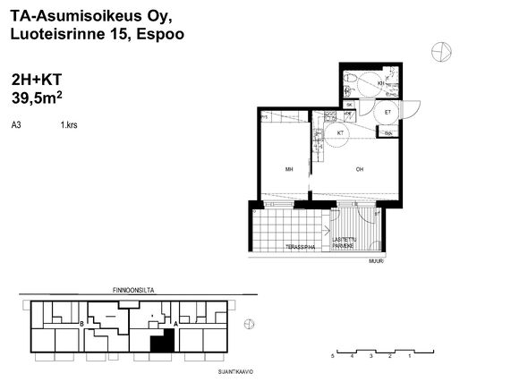 Right of occupancy apartment Espoo Kaitaa 2 rooms