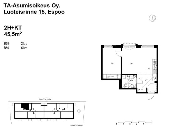 Right of occupancy apartment Espoo Kaitaa 2 rooms