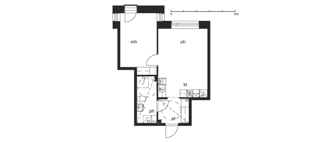 Rental Helsinki Herttoniemi 2 rooms A W 8 B 25  Abraham Wetterin tie 8 B 25