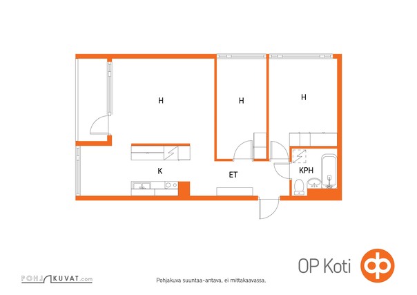 Vuokra-asunto Kotka Suulisniemi 3 huonetta