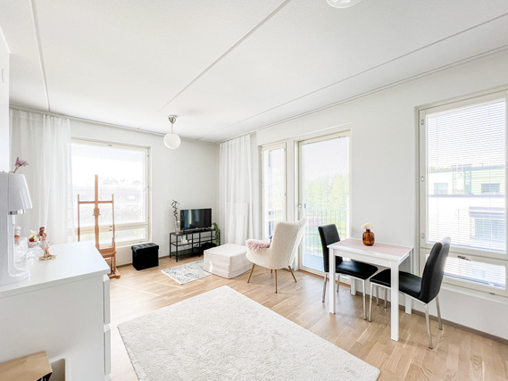 Rental Helsinki Koskela 1 room 2021 valmistunut viidennen kerroksen valoisa kulmahuoneisto!