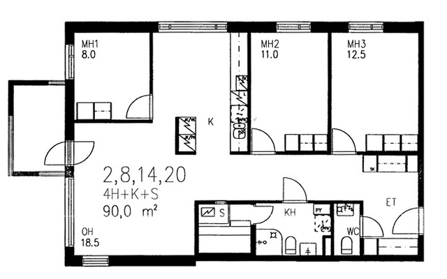 Asumisoikeusasunto Kotka Kotkansaari 4 huonetta