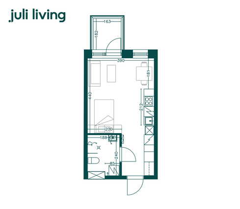 Rental Espoo Niittykumpu 1 room Avokeittiössä on laadukkaat materiaalit ja intergoitu astianpesukone.