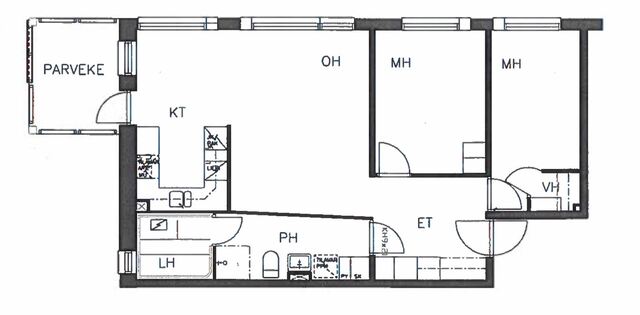 Rental Seinäjoki Marttila 3 rooms Ruokailutila