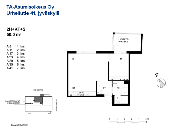 Right of occupancy apartment Jyväskylä Vaajakoski 2 rooms