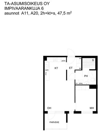 Right of occupancy apartment Hämeenlinna Voutila 2 rooms