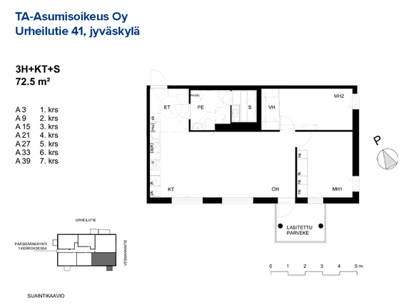 Right of occupancy apartment Jyväskylä Vaajakoski 3 rooms