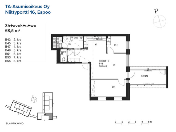 Asumisoikeusasunto Espoo Niittykumpu 3 huonetta