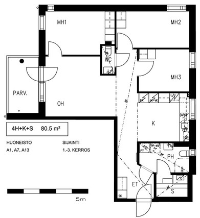 Asumisoikeusasunto Espoo Karhusuo 4 huonetta