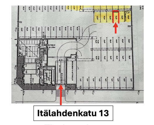 Garage space Helsinki Lauttasaari  Autohallipaikka nro 24. Sisäänkäynti Itälahdenkadun kautta.