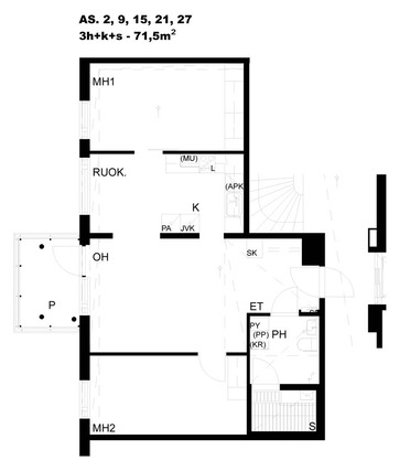 Right of occupancy apartment Jyväskylä Kangasvuori 3 rooms