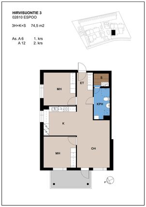 Right of occupancy apartment Espoo Gumböle 3 rooms