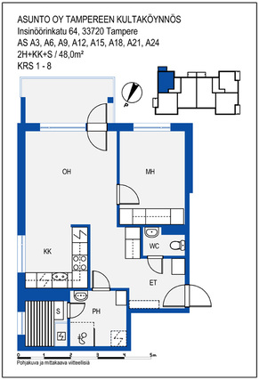 Rental Tampere Hervanta 2 rooms Julkisivu