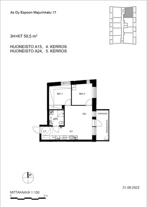 Rental Espoo Leppävaara 3 rooms Kampanja