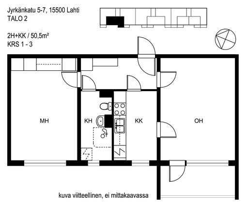 Vuokra-asunto Lahti Liipola Kaksio Julkisivu