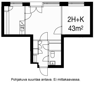 Vuokra-asunto Oulu Laanila Kaksio Julkisivukuva