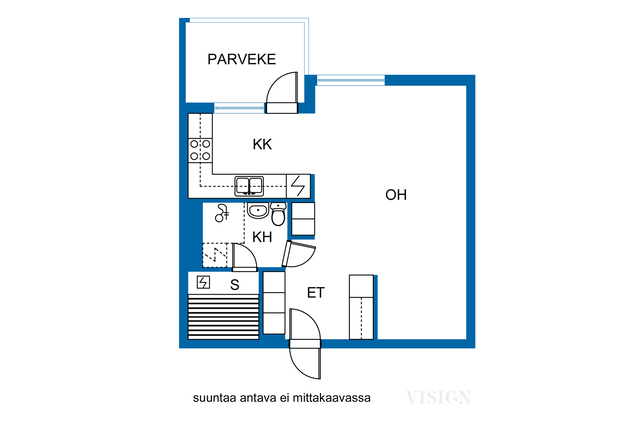 Vuokra-asunto Tampere Haapalinna Yksiö Tilava koti omalla saunalla ja parvekkeella sujuvien kulkuyhteyksien ääreltä!